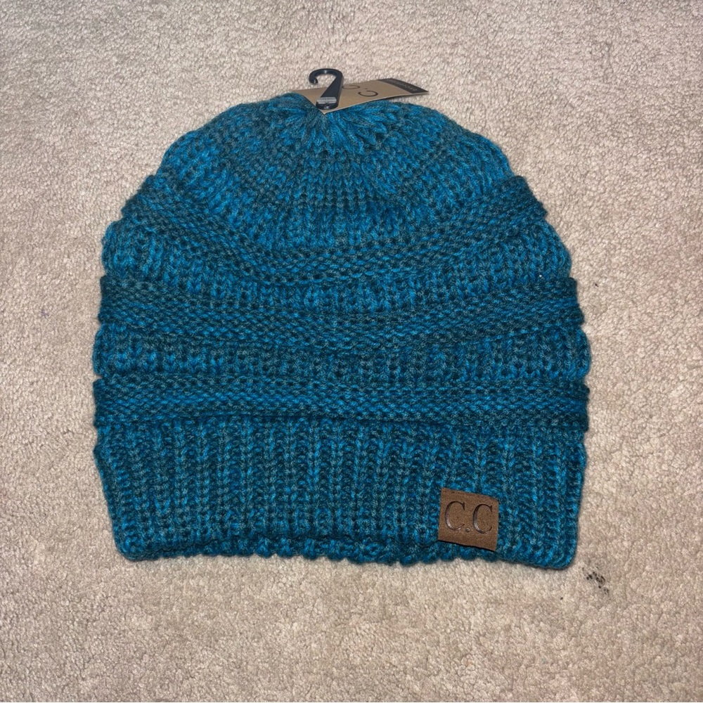 C.C Teal Knit Beanie Winter Hat Snow